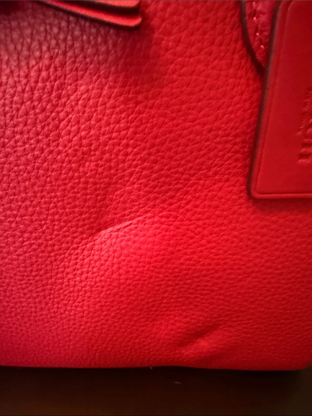 NWT Coach Pebbled Leather Mini Satchel in Bright Red with Gold Hardware